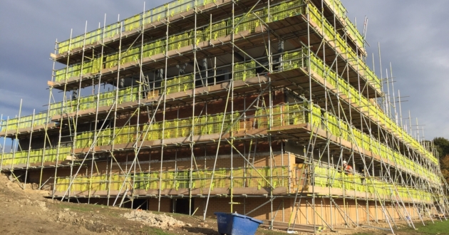 Dawbers installing Structural framing Systems at Boddingtons Sports Centre SFS 3